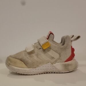 Adidas LEGO RARE lego Kids' Beige and Red Sneakers SIZE 8 Slip On